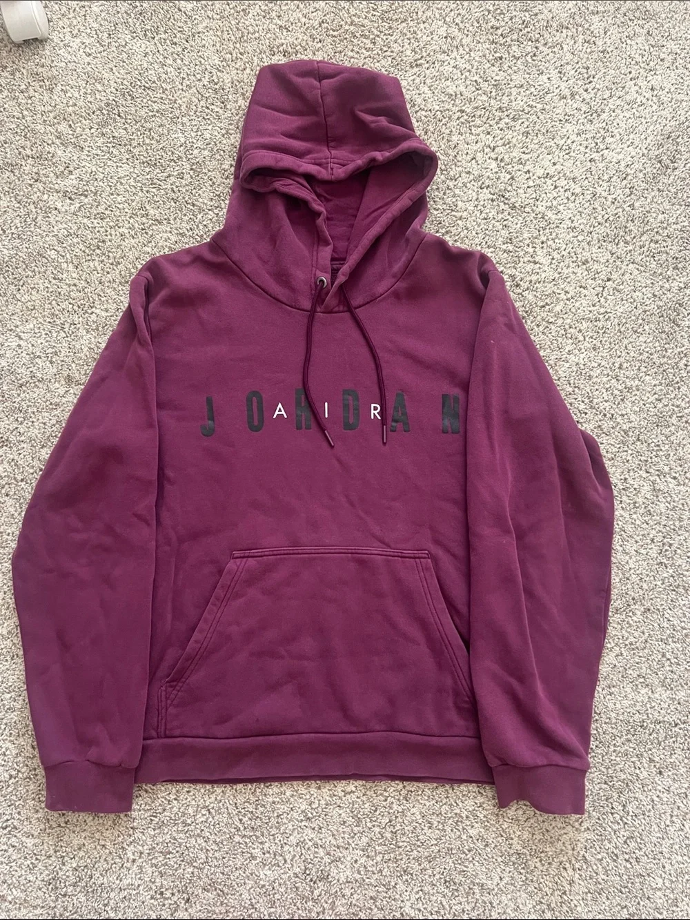Jordan Men's Burgundy Pullover Hoodie with Chest Logo